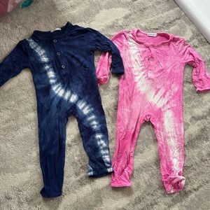 Little moon society tie dye pink & blue onesies 6-12m